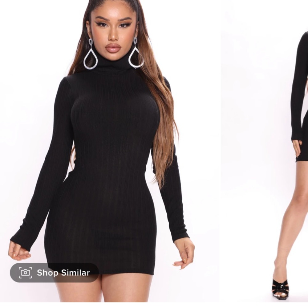 Black fashion nova turtleneck dress